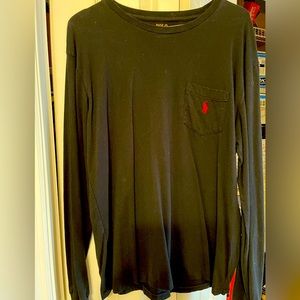 Polo Ralph Lauren long sleeved black T shirt size medium